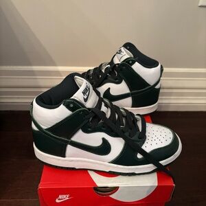 Nike Kids' Dunks Dark Green and White